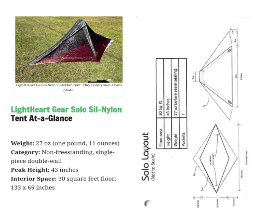Seam Sealed 1 Person Trekking Pole Tent w/ Tyvek Footprint