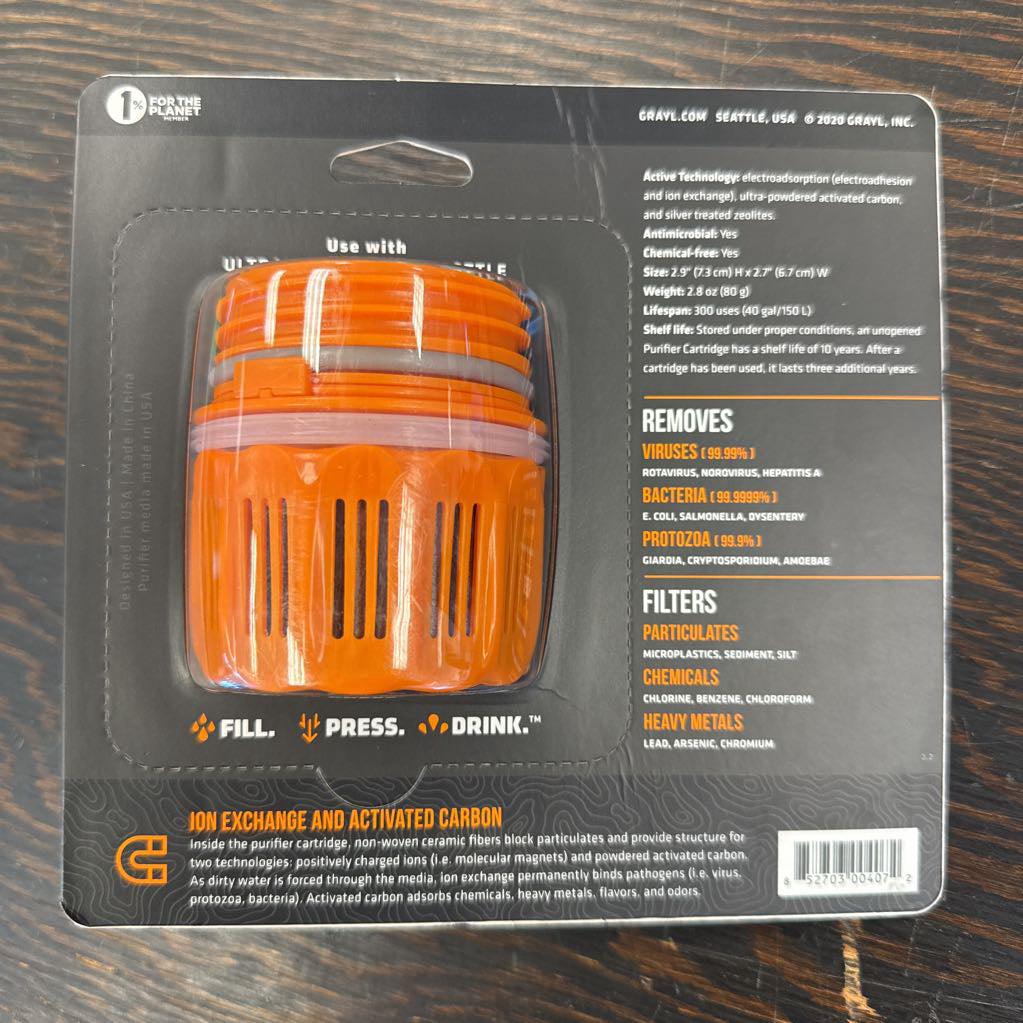 Ultralight purifier cartridge