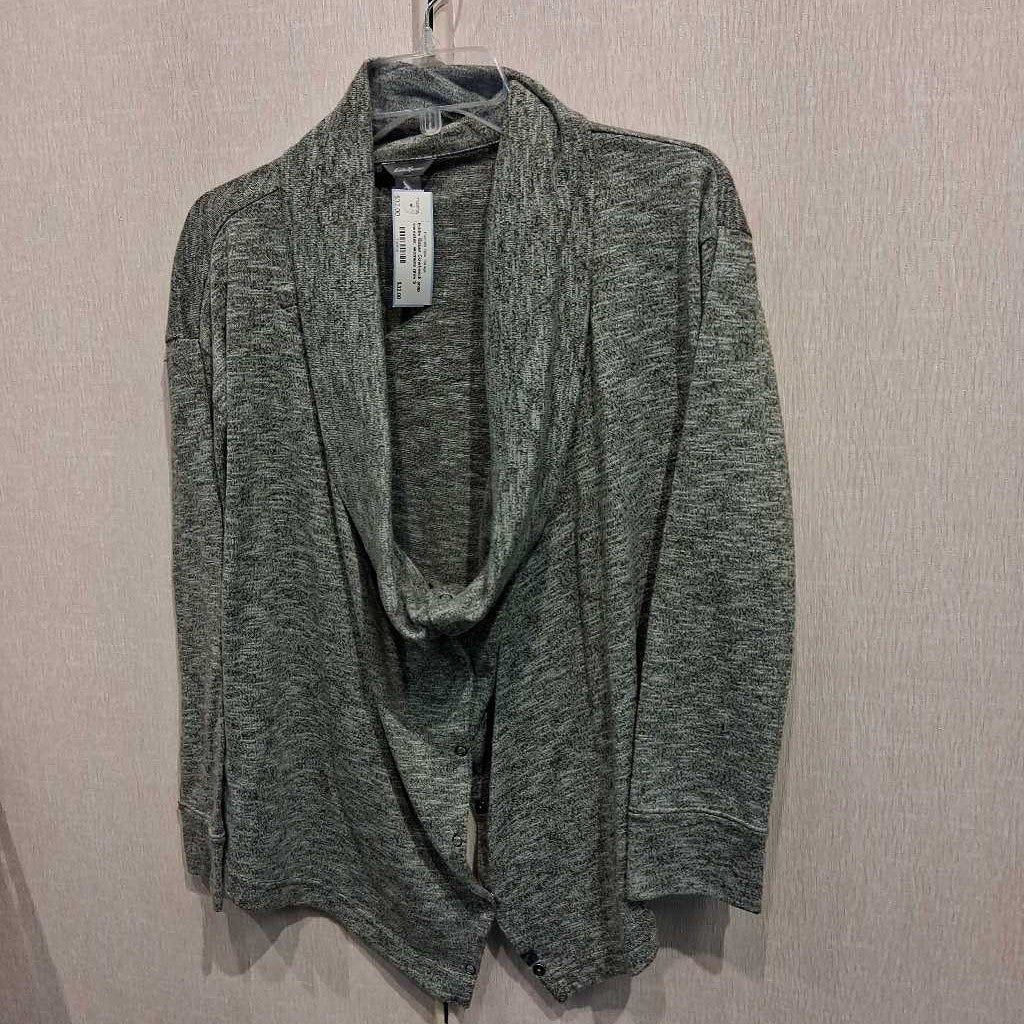 Cowl-neck snap sweater, womens
