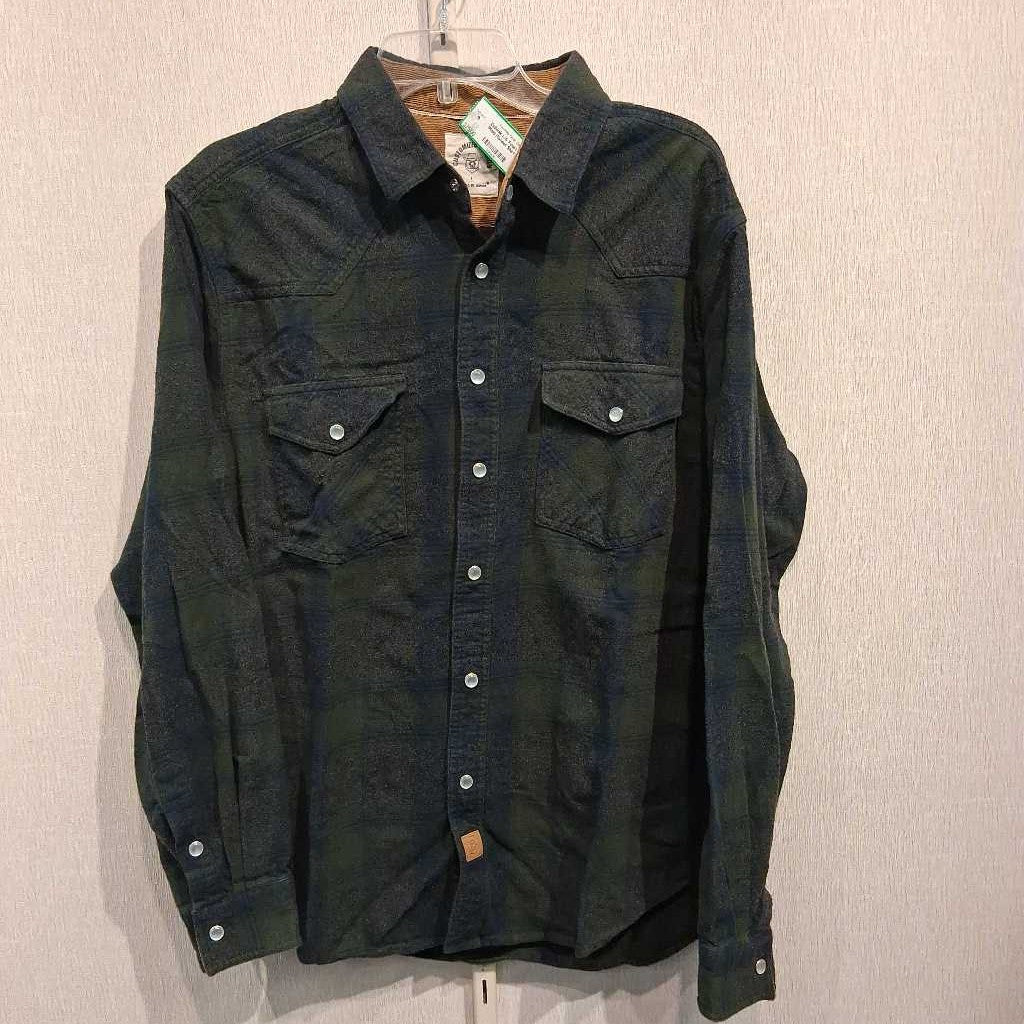 L/S Pearl Snap Front Plaid Flannel Shirt