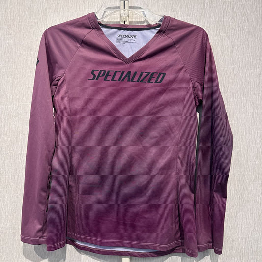 L/S V-neck jersey, womens