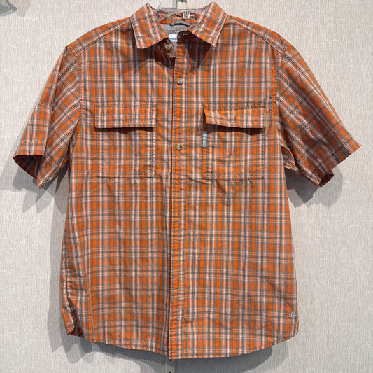 S/S Button Front Cotton Shirt, mens