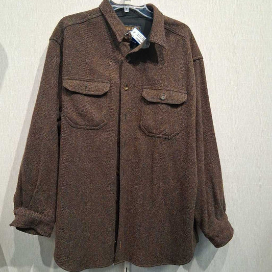 Vintage 100% Wool Shirt Jacket with Sheep Tag