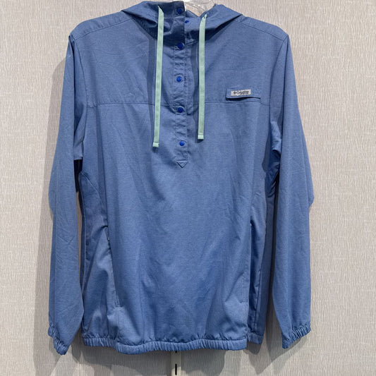 Snap hooded pullover, womens