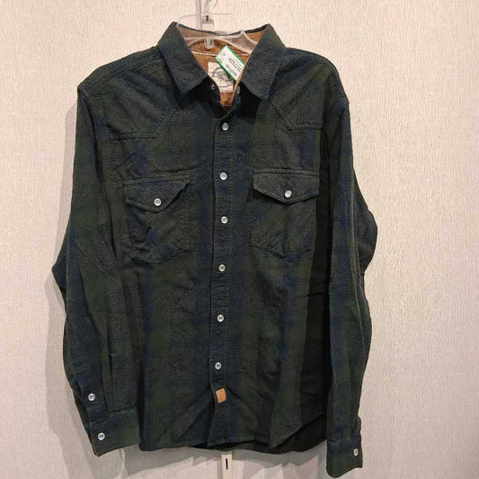 L/S Pearl Snap Front Plaid Flannel Shirt
