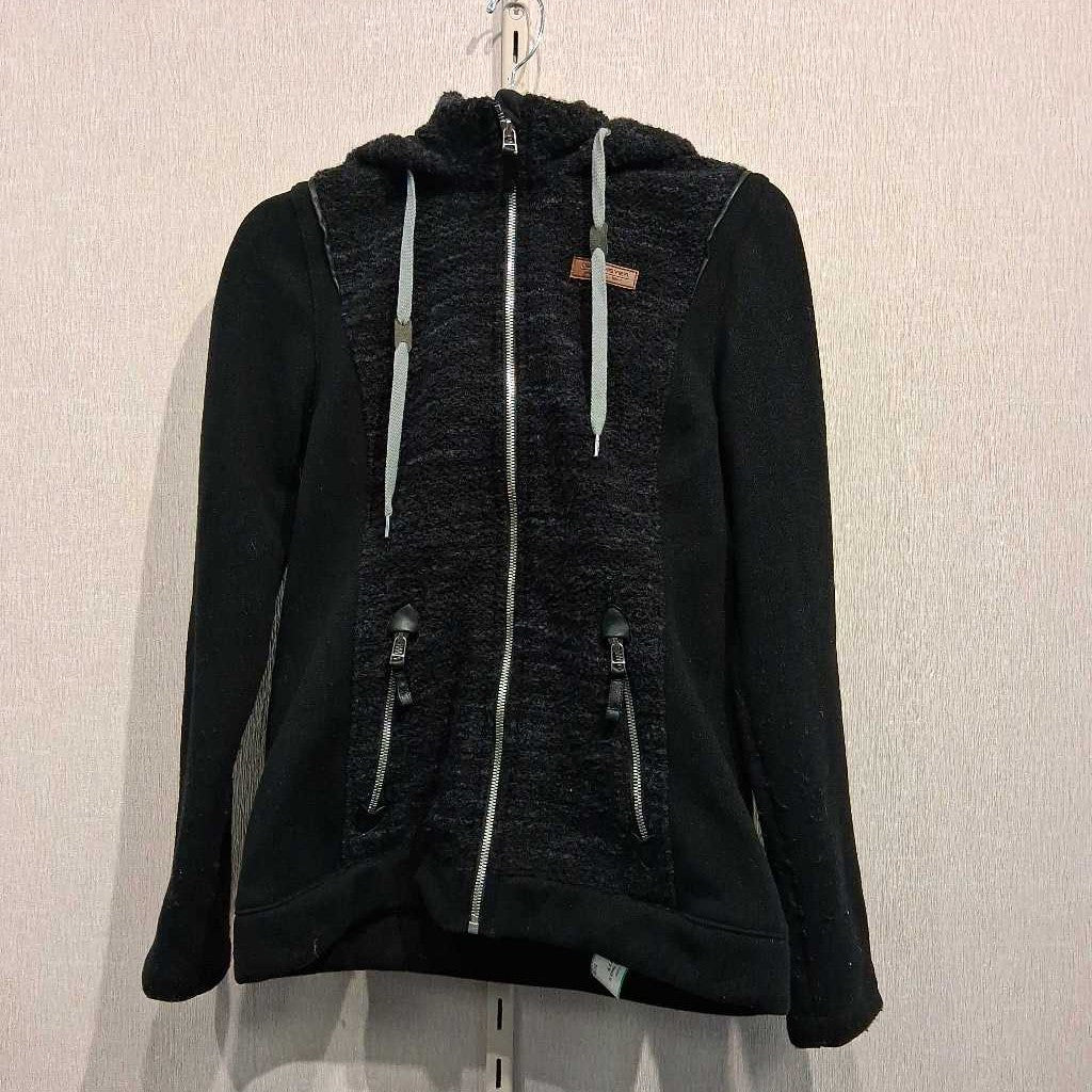 Knit Hoody w/ Boucle Front