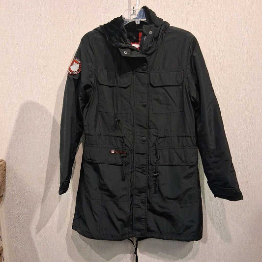 Long hooded lined jacket, womens